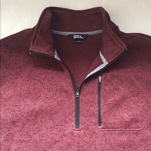 EDDIE BAUER Men’s XL Quarter Zip Long sleeve Pullover Sweater Burgundy